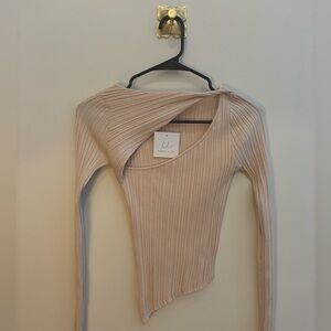 Stylish Beige Asymmetrical Top